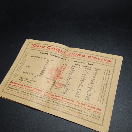 Opuscolo Pubblicitario e ordinativo Olio Carli n° 1 - 1 gennaio 1932