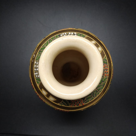 Vaso in ceramica provenienza Giappone Satsuma h. 22 cm integro