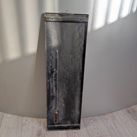 Cartello in metallo blu 30x98 cm con termometro Ferrania