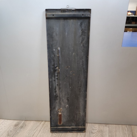 Cartello in metallo blu 30x98 cm con termometro Ferrania