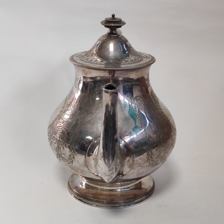 Brocca per uso teiera Inglese argento Sheffield incisa h. 21 cm metà 800