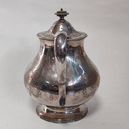 Brocca per uso teiera Inglese argento Sheffield incisa h. 21 cm metà 800