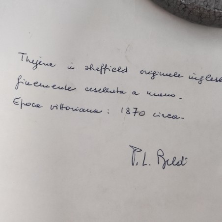 Brocca per uso teiera Inglese argento Sheffield incisa h. 21 cm metà 800