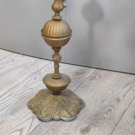 Coppia candelabri in bronzo a 6 braccia di cui uno dipinto in oro
