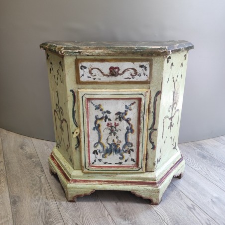Mobiletto da ingresso dipinto stile veneziano tardo 800