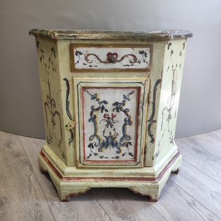 Mobiletto da ingresso dipinto stile veneziano tardo 800