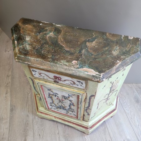 Mobiletto da ingresso dipinto stile veneziano tardo 800