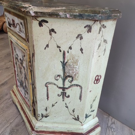 Mobiletto da ingresso dipinto stile veneziano tardo 800