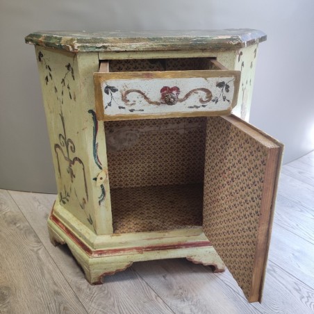 Mobiletto da ingresso dipinto stile veneziano tardo 800