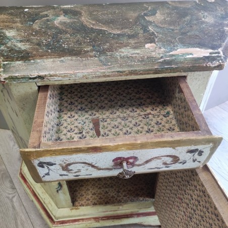 Mobiletto da ingresso dipinto stile veneziano tardo 800