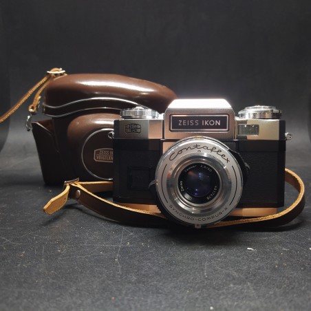 Macchina fotografica Contaflex Zeiss Ikon con obiettivo Tessar 2,8/50, custodia