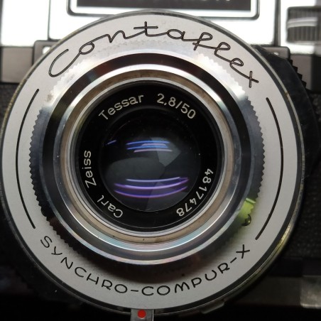 Macchina fotografica Contaflex Zeiss Ikon con obiettivo Tessar 2,8/50, custodia