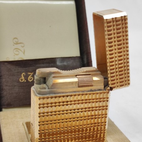Accendino da tasca Dupont placcato oro nuovo anno 78 con astuccio