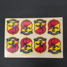 Lotto di 8 distintivi adesivi ad acqua Abarth & C. 70x55mm. Buone condizioni