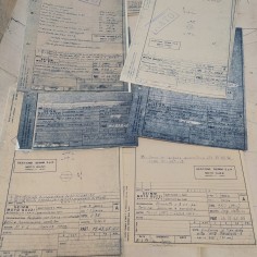 Lotto di 18 disegni di moto Guzzi eliografie originali con ingiallimenti 2