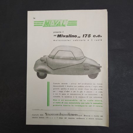 Catalogo motoscooter Mivalino della Metalmeccanica Italiana Valtrompa. Buono