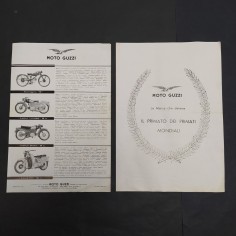 Catalogo Moto Guzzi e squadra corridori 1954 Moto Guzzi con aloni, pieghe