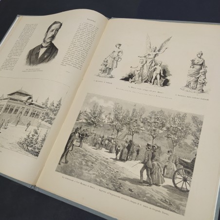 Volume Bologna e le sue esposizioni 1888 rilegatura originale