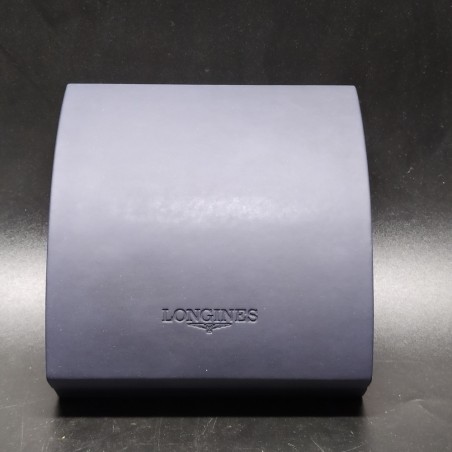 Cofanetto per orologio Longines satinato blu con interno in velluto grigio