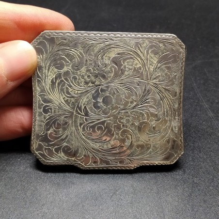 Portacipria in argento 800 anni '20/'30 decorato con elaborato motivo floreale