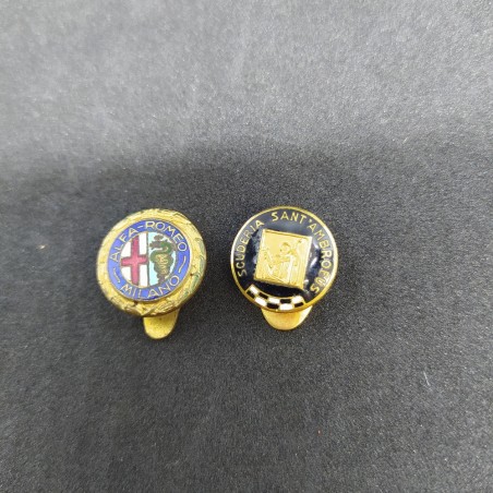 Lotto di 2 pin Alfa Romeo e scuderia Sant Ambroeus e spilla Rally Sestriere