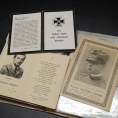 Lotto di 28 ricordini funebri per militari defunti negli anni '30/'40. Aloni 2
