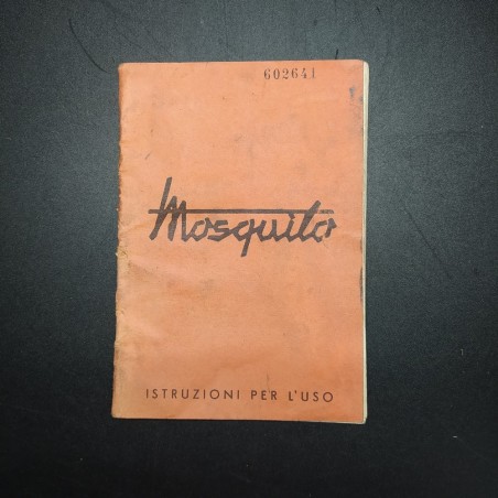Libretto d'istruzioni e garanzia del ciclomotore Mosquito XXI edizione 1952
