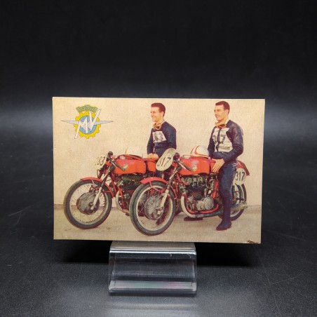 Cartolina motocicletta MV Giro motociclistico d'Italia del 1957. Fioritura