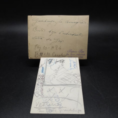 Lotto di due 2 fotografie del ciclista Costante Girardengo con retro annotato 2