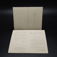 Lotto di 2 santini funebri di Benito Mussolini con autografo di Donna Rachele 2