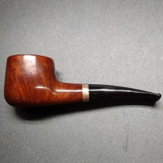 Pipa Castello n°5 fatta a mano in Italia usata poco con crepa, fodero. Cofanetto 2