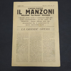 Rivista cinema-teatro Il Manzoni numero unico, 12 aprile 1933, 8 pagine. Buono