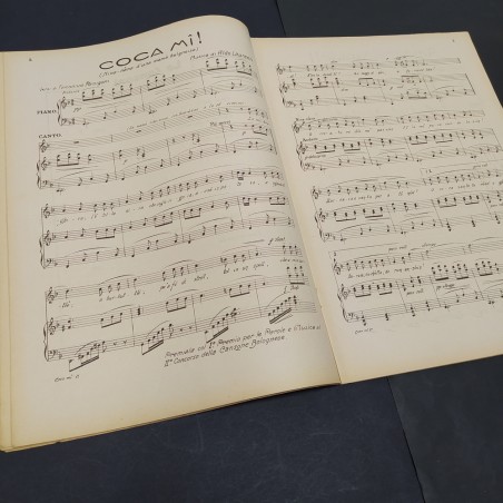 Rivista musicale Bon Cap D'Ann! 1928 e 2 volantini El mi canzunett. Strappi