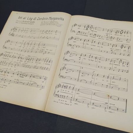 Rivista musicale Bon Cap D'Ann! 1928 e 2 volantini El mi canzunett. Strappi