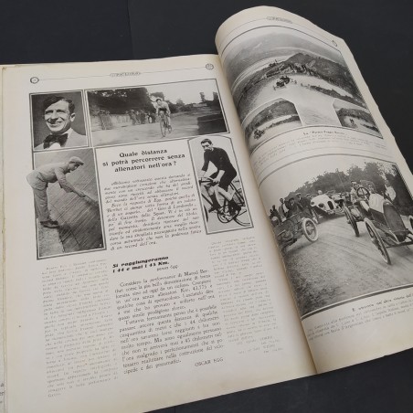 Lotto di 5 riviste Lo sport illustrato 1913, 1914 in parte riparate.