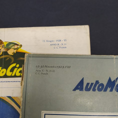 Lotto di 2 riviste Auto moto ciclo 1928/1929. Pieghe e strappi piccoli 2