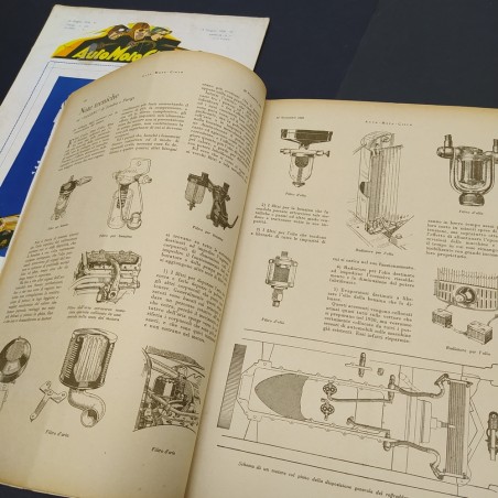 Lotto di 2 riviste Auto moto ciclo 1928/1929. Pieghe e strappi piccoli