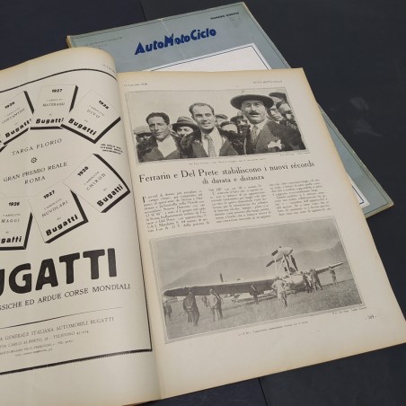 Lotto di 2 riviste Auto moto ciclo 1928/1929. Pieghe e strappi piccoli