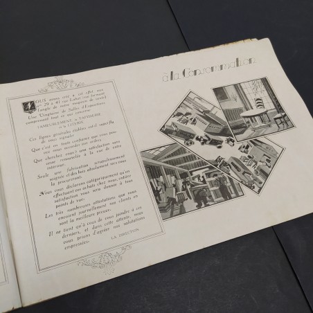 Catalogo mobilio Aux Galeries Barbès di Parigi, 1924 in francese. Strappi