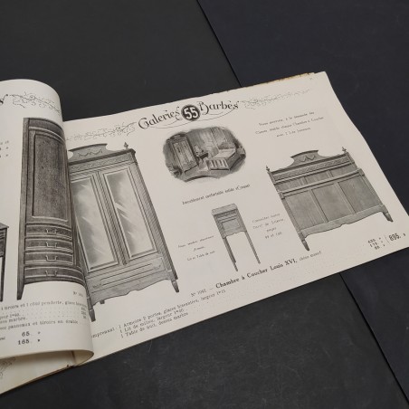 Catalogo mobilio Aux Galeries Barbès di Parigi, 1924 in francese. Strappi