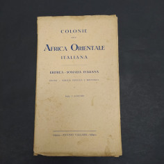 Cartina Colonie dell'Afria orientale italiana Eritrea-Somalia-Etiopia. 1940