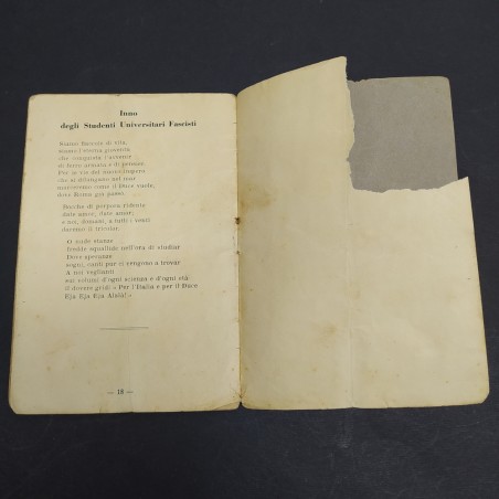 Volumetto Inni e canti patriottici, Scuola allievi ufficiali di fanteria 1933