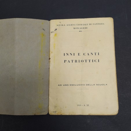 Volumetto Inni e canti patriottici, Scuola allievi ufficiali di fanteria 1933