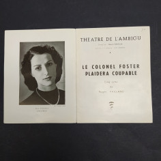 Libretto Theatre de l'Ambigu - Le colonel Foster Plaidera Coupable, francese 2