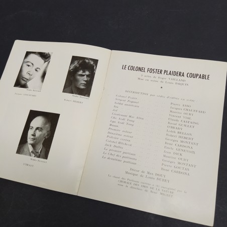 Libretto Theatre de l'Ambigu - Le colonel Foster Plaidera Coupable, francese