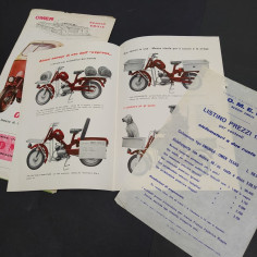 Lotto di 3 documenti di cui cataloghi e listino prezzi ciclomotori Omer 1964 2