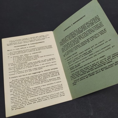 Libretto d'uso e istruzioni Motori Morini Franco modelli vari. Macchie officina