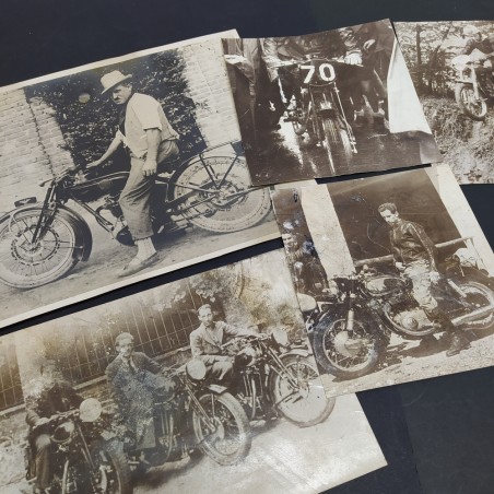 Lotto di 7 foto moto Gilera, Rumi, Bianchi, varie annate. Pieghe, macchie