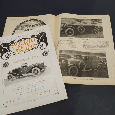 Lotto di 2 riviste Motori aereo cicli & sport 1927/1926. Ingrigiti con macchie