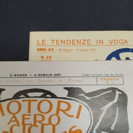 Lotto di 2 riviste Motori aereo cicli & sport 1927/1926. Ingrigiti con macchie